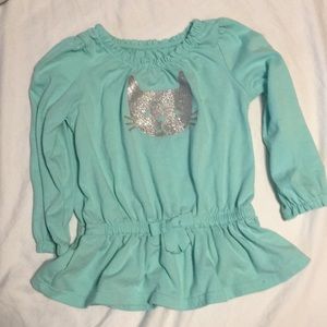 Silver Sparkle Cat Tee